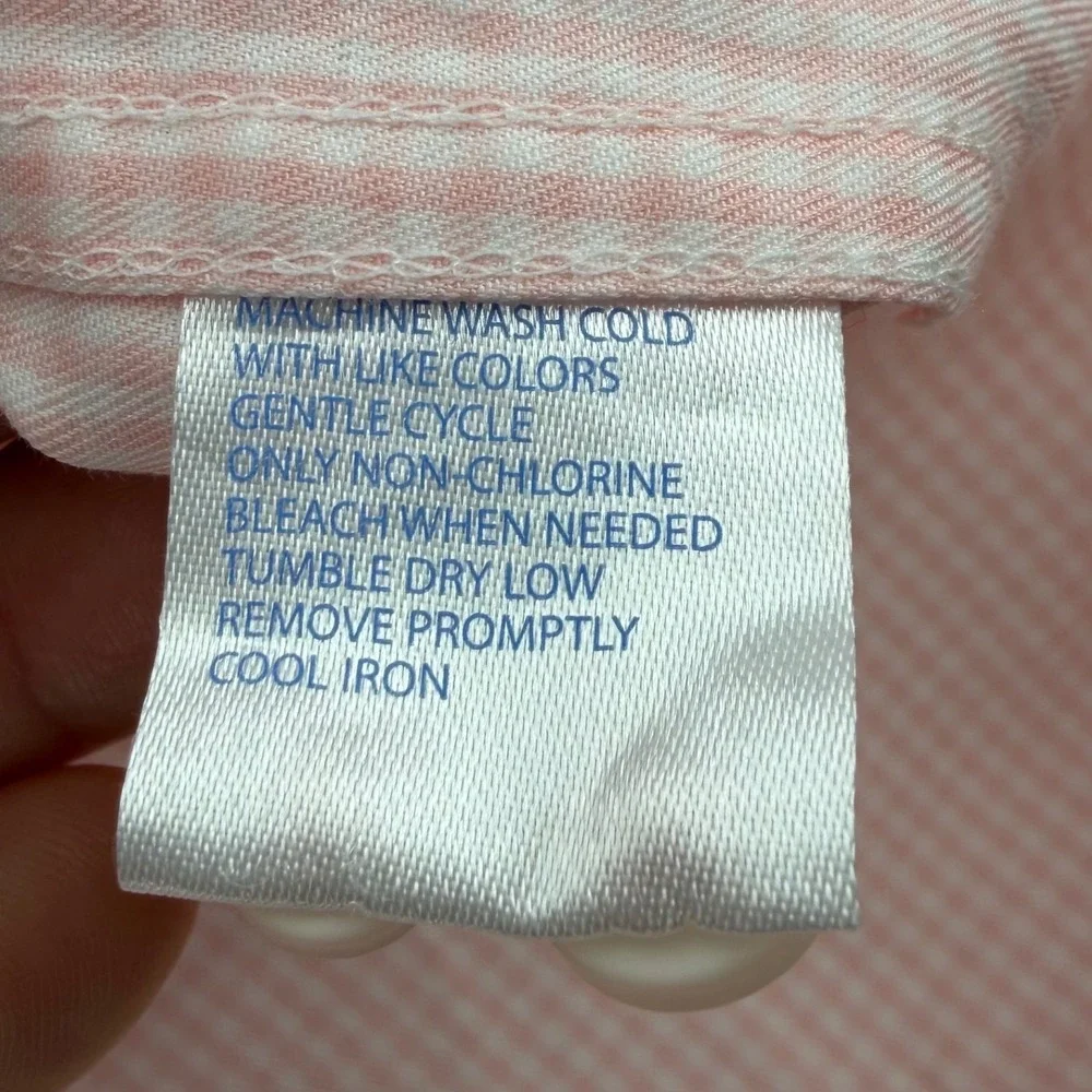 Southern Tide Mens Classic Fit Gingham Button Down Shirt Pink White Small S